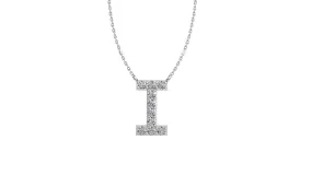 Initial I Diamond Pendant 14K Gold DIP009