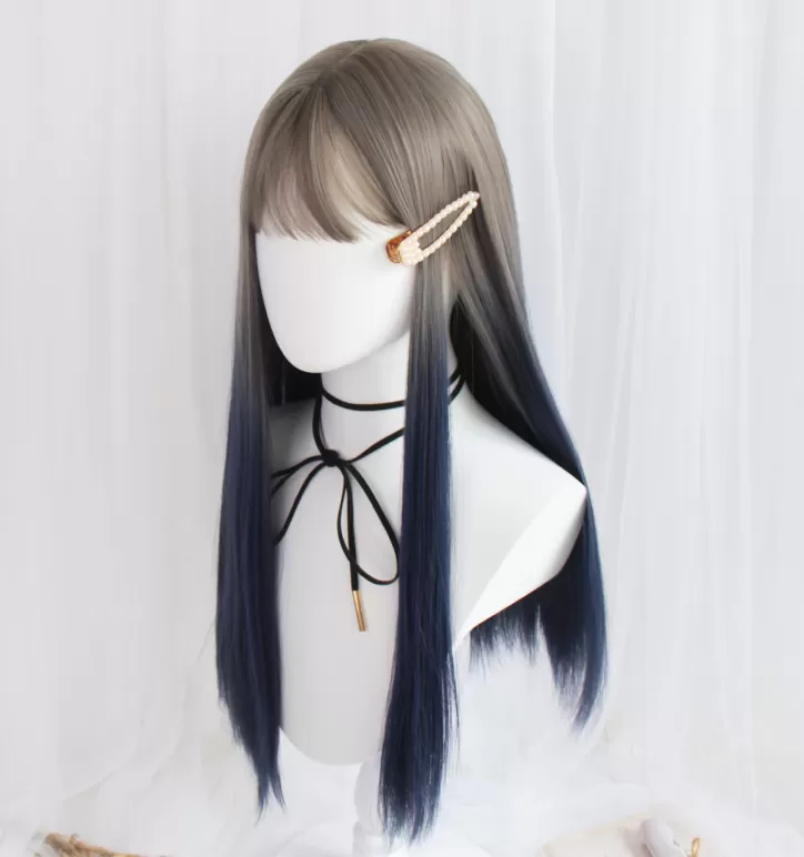 JK Gray Blue Gradient Wig AD20001