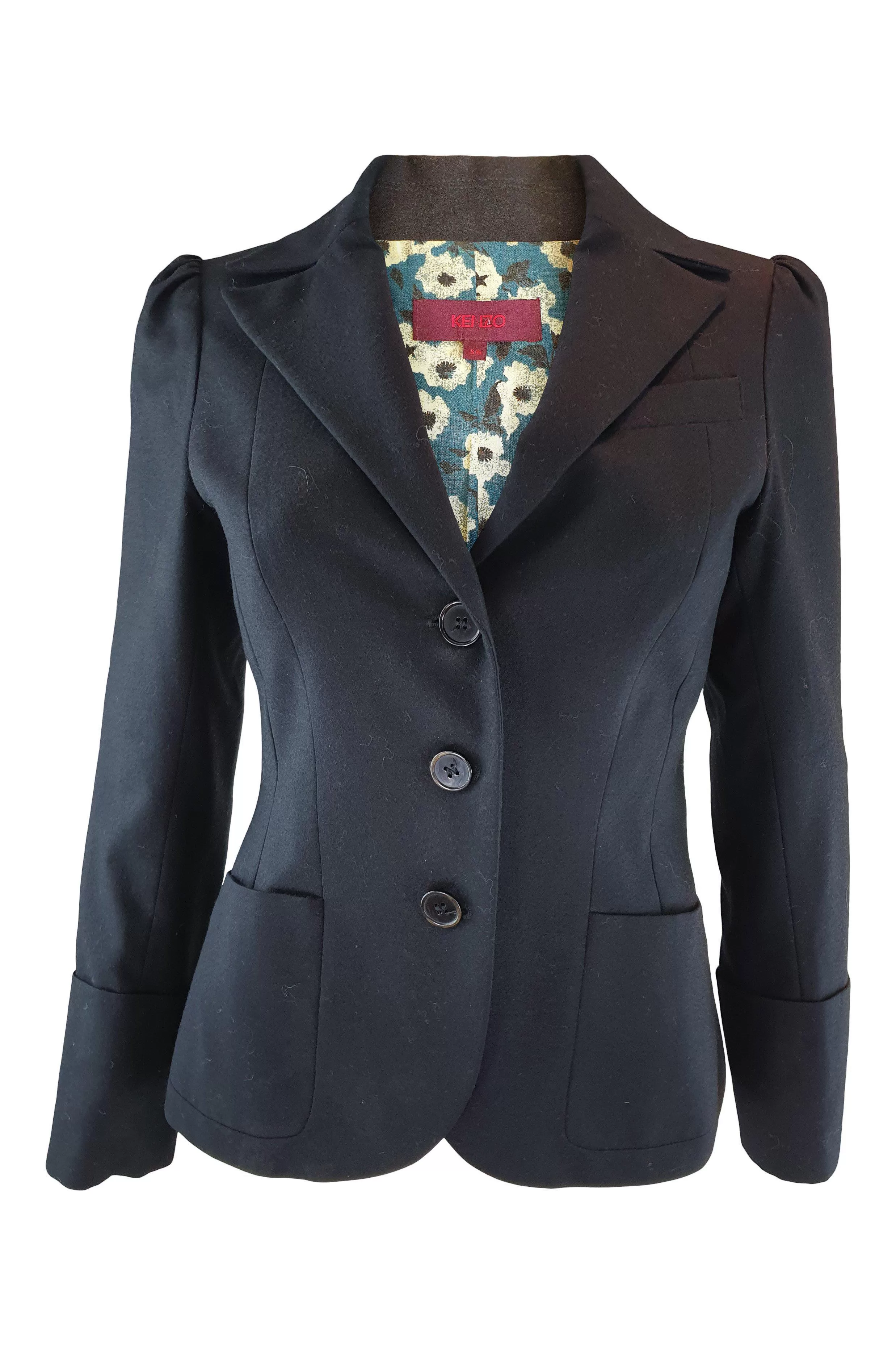 KENZO Women's Black Cotton Blend Blazer (FR 36)