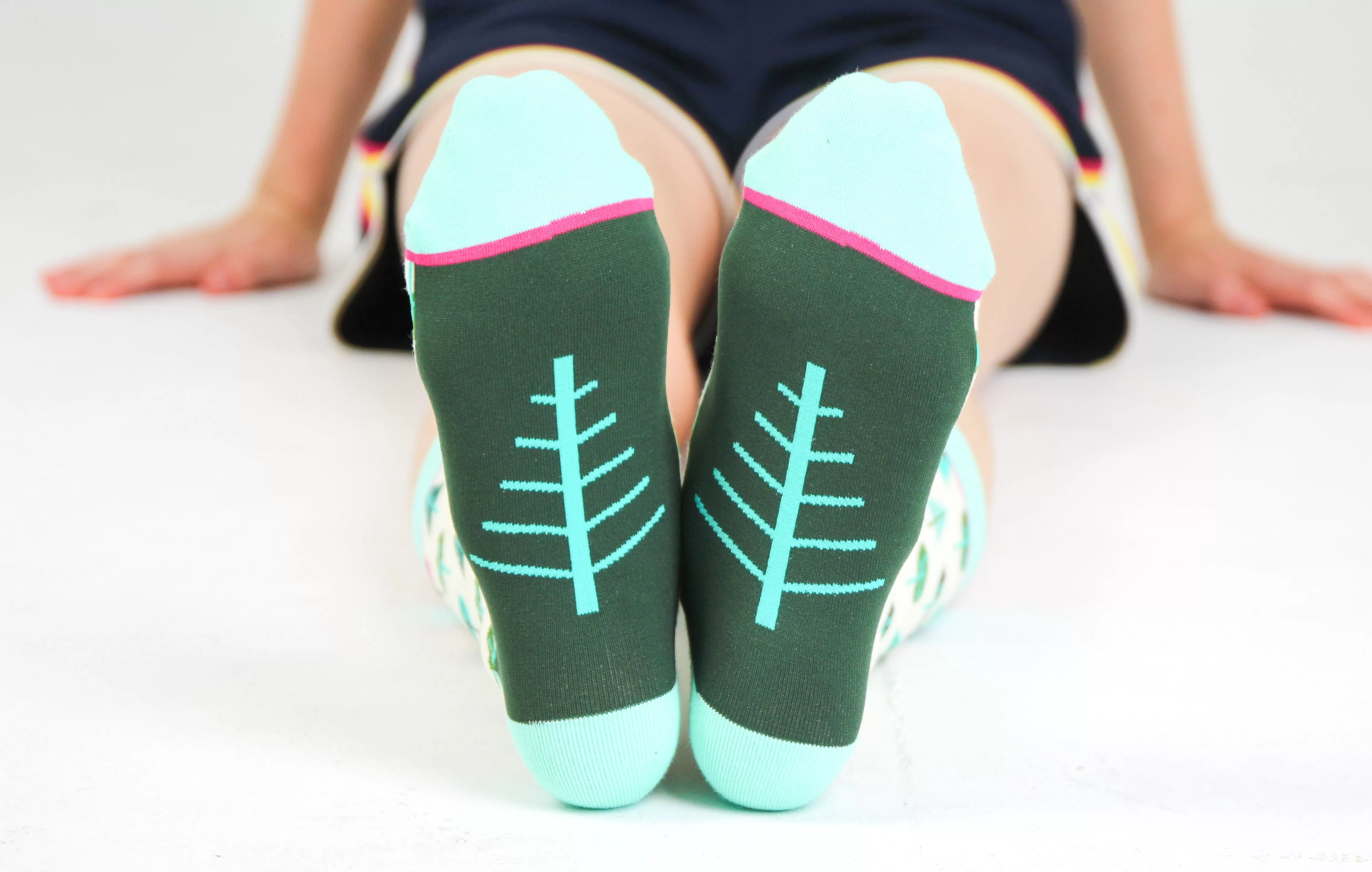 Kids' Cotton Crew Socks, Little Trees