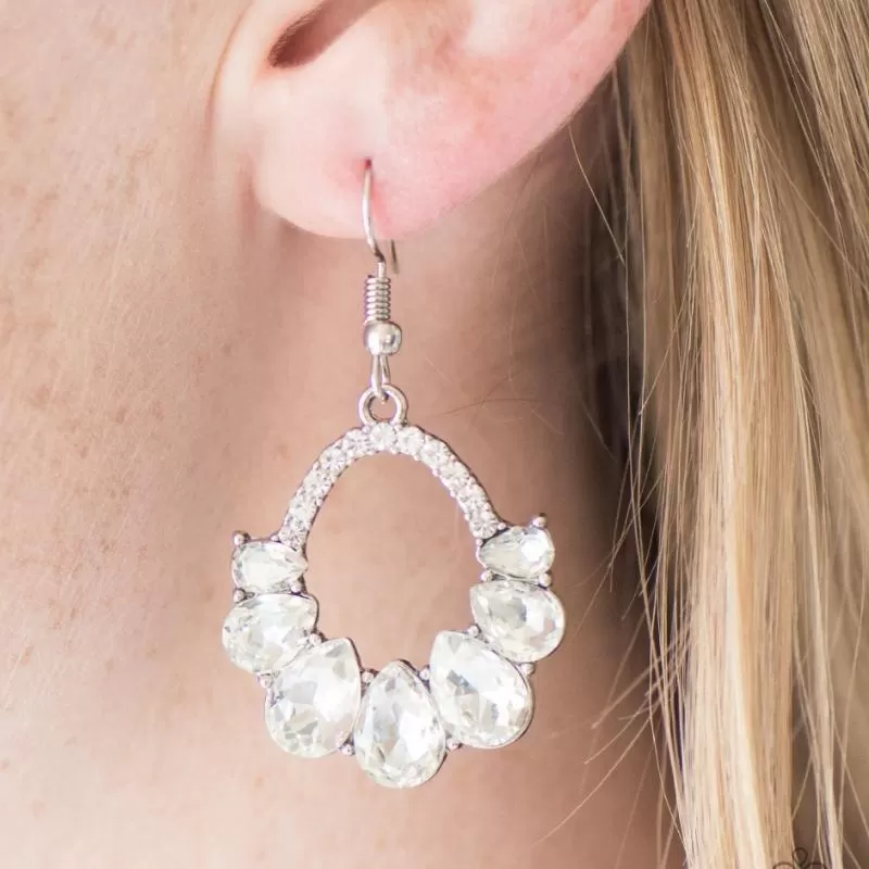 Kissable Shimmer White Gem Earrings