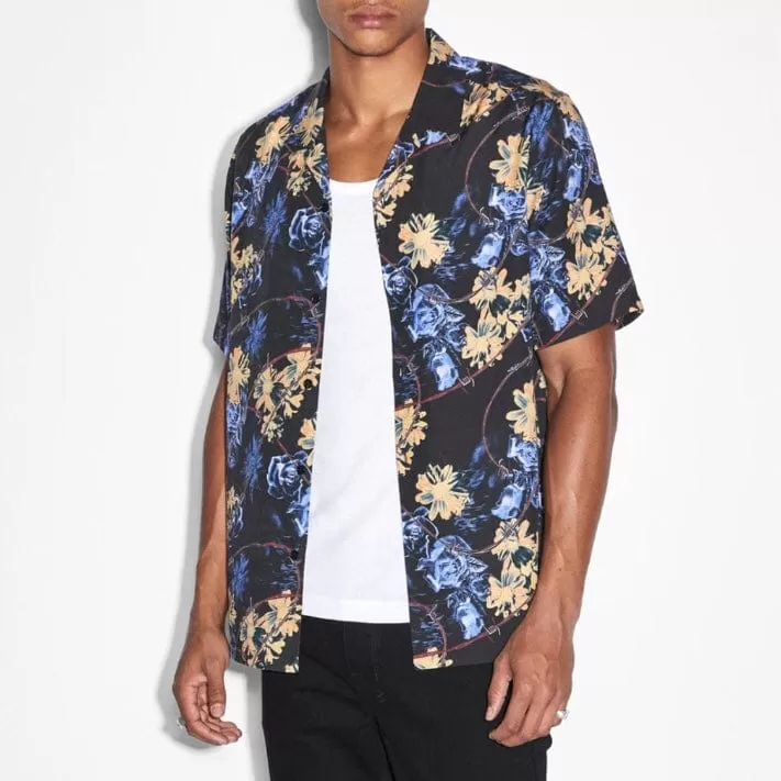 Ksubi Hyperflower Resort Short Sleeve Shirt (Black) MSP23SH005