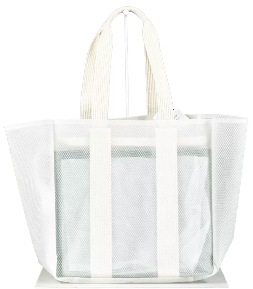 Lacoste White Transparant Logo Tote One Size