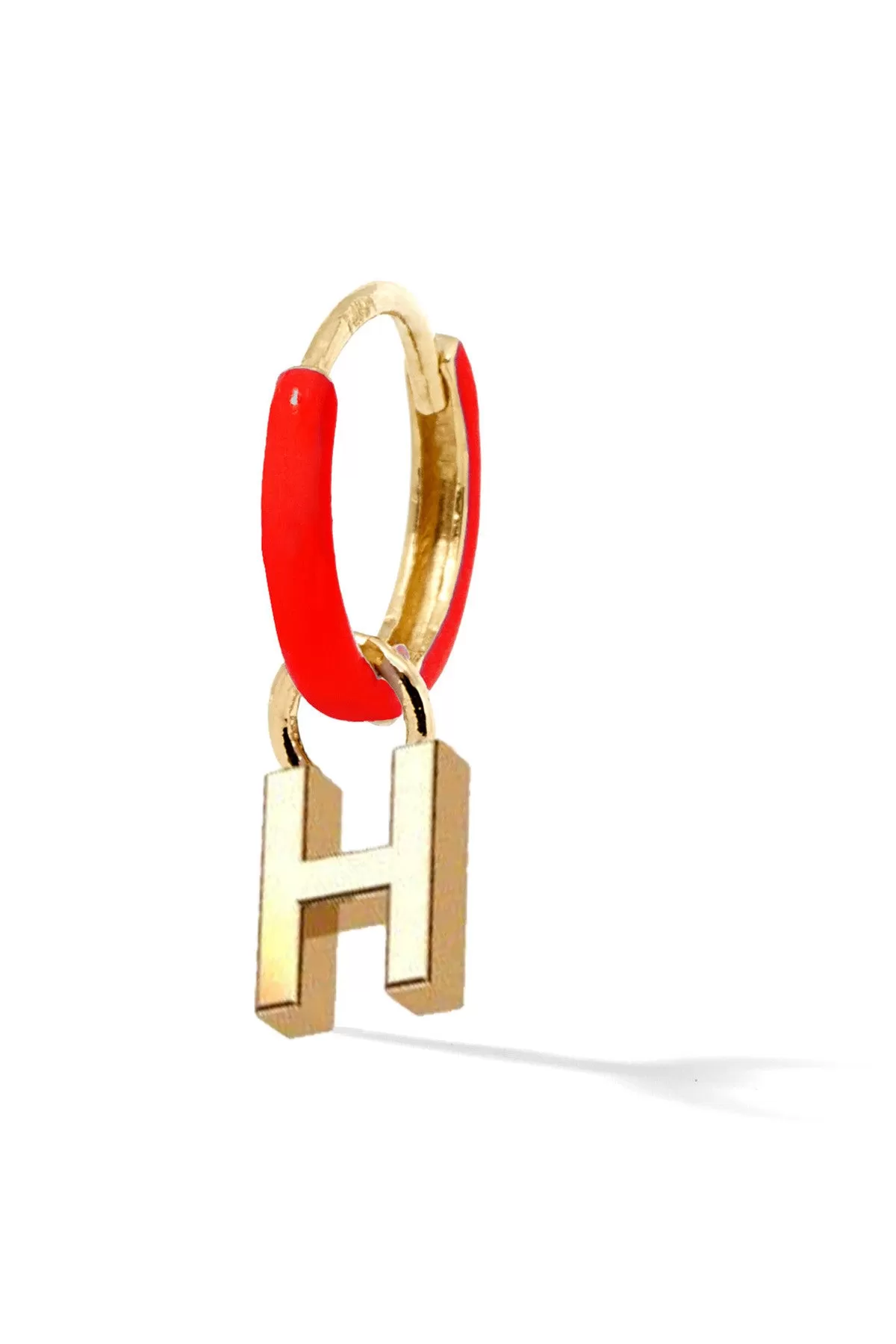 Letter Enamel Huggie - Rouge Tomate