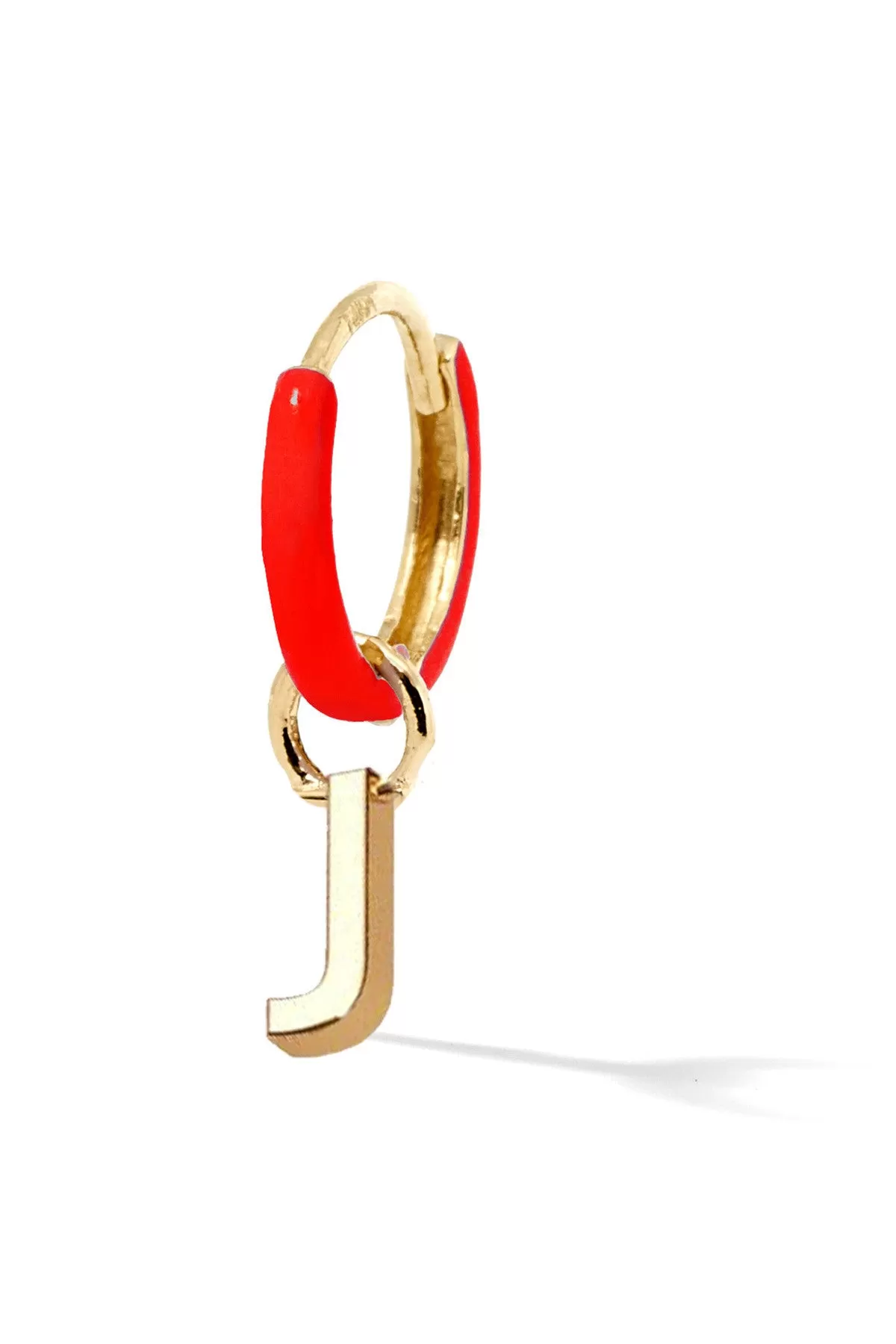 Letter Enamel Huggie - Rouge Tomate