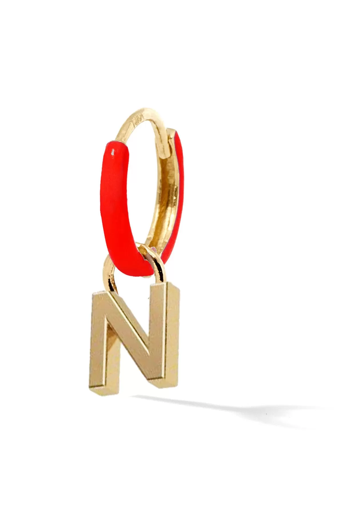 Letter Enamel Huggie - Rouge Tomate