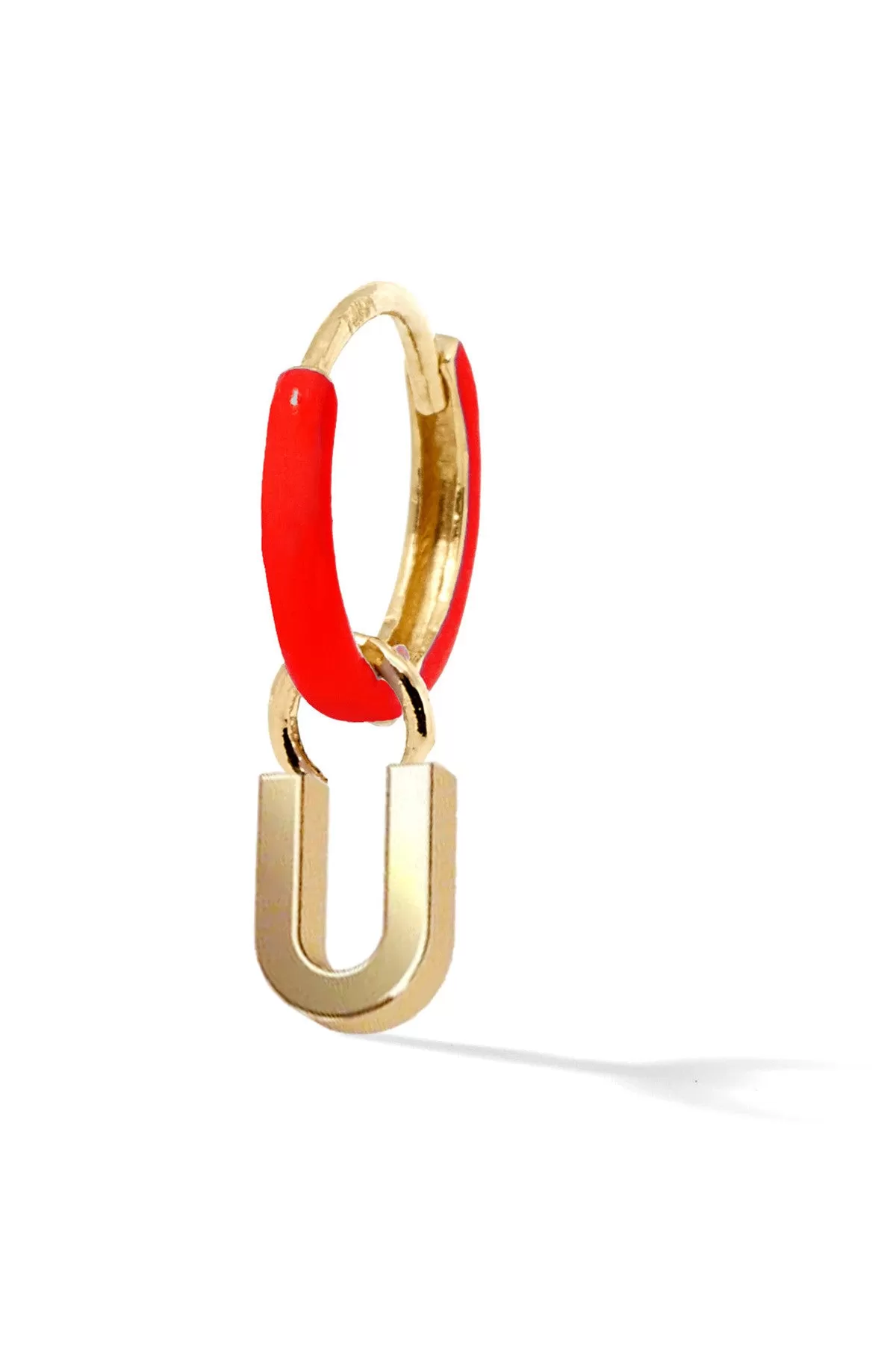 Letter Enamel Huggie - Rouge Tomate