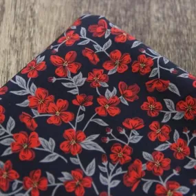 Liberty Fabrics Black Peach Blossom Custom Shirts