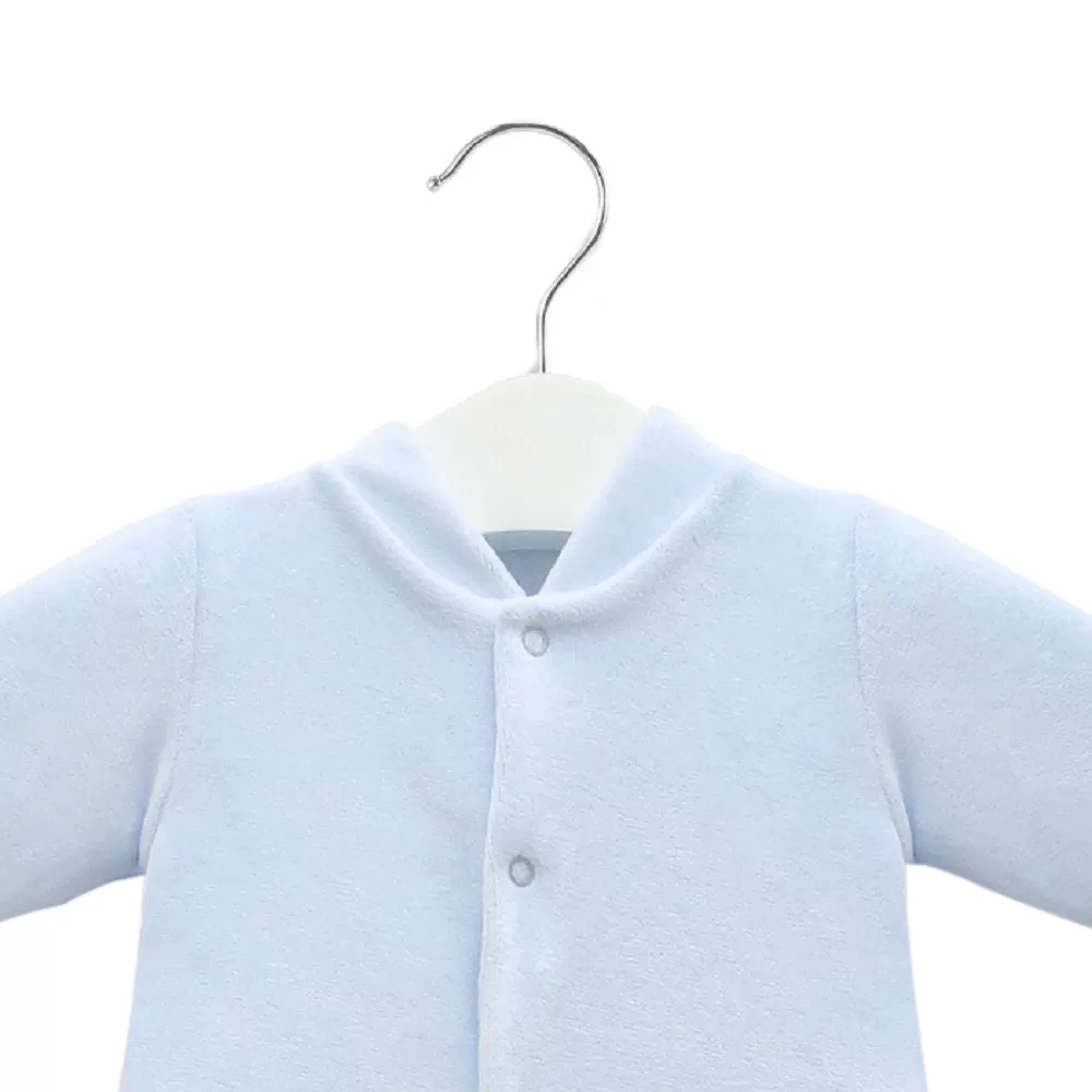 Light Blue Velour Coverall | Baby Boy