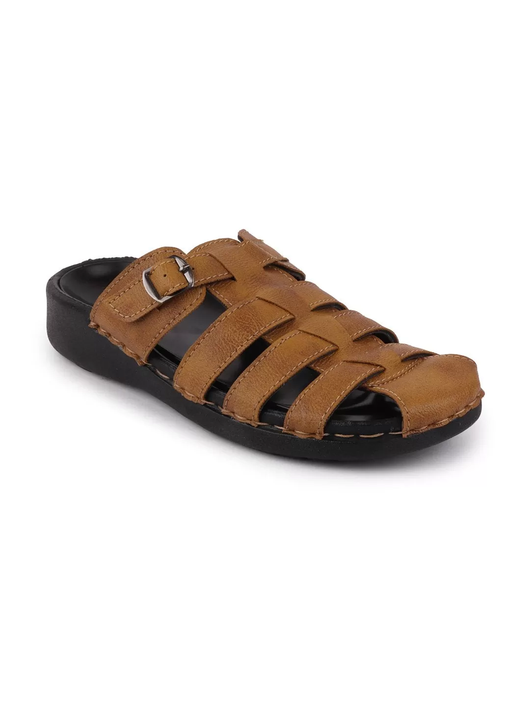 Men Tan Casual Slip-On Fishermen Sandals