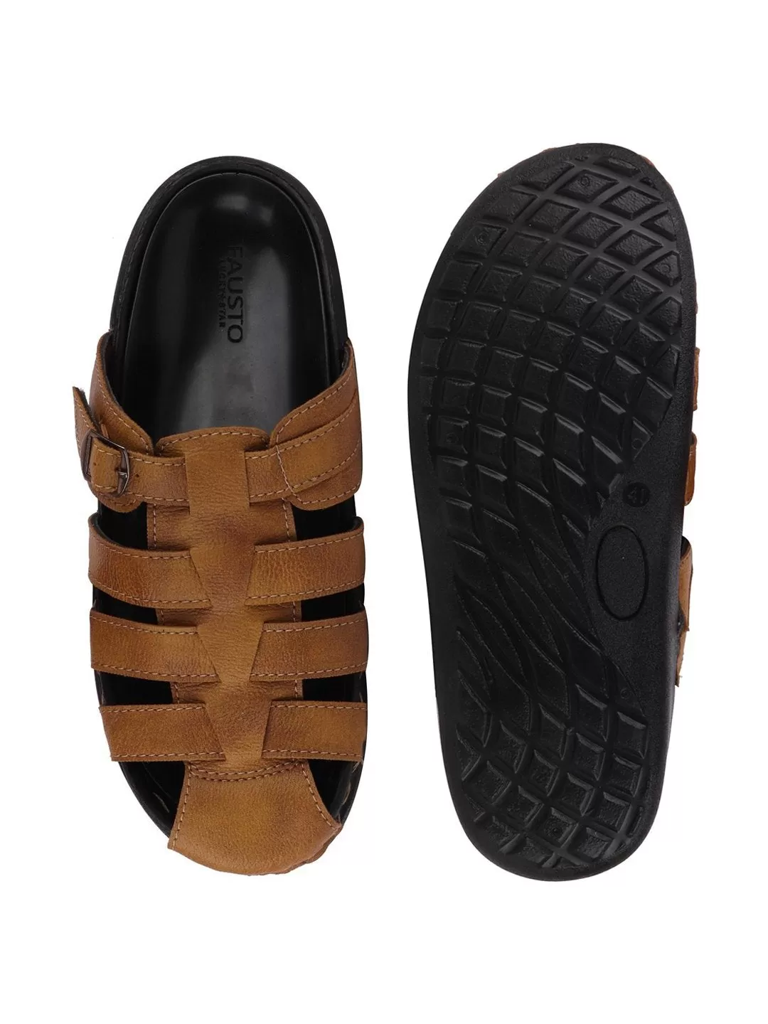 Men Tan Casual Slip-On Fishermen Sandals