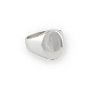 Mens Sterling Silver Personalized Oval Signet Ring