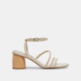 MIKAEL HEELS IVORY LEATHER