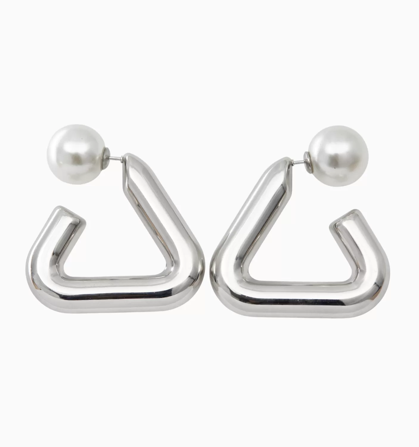 Mila Reversible Hoop Earrings - Pearl