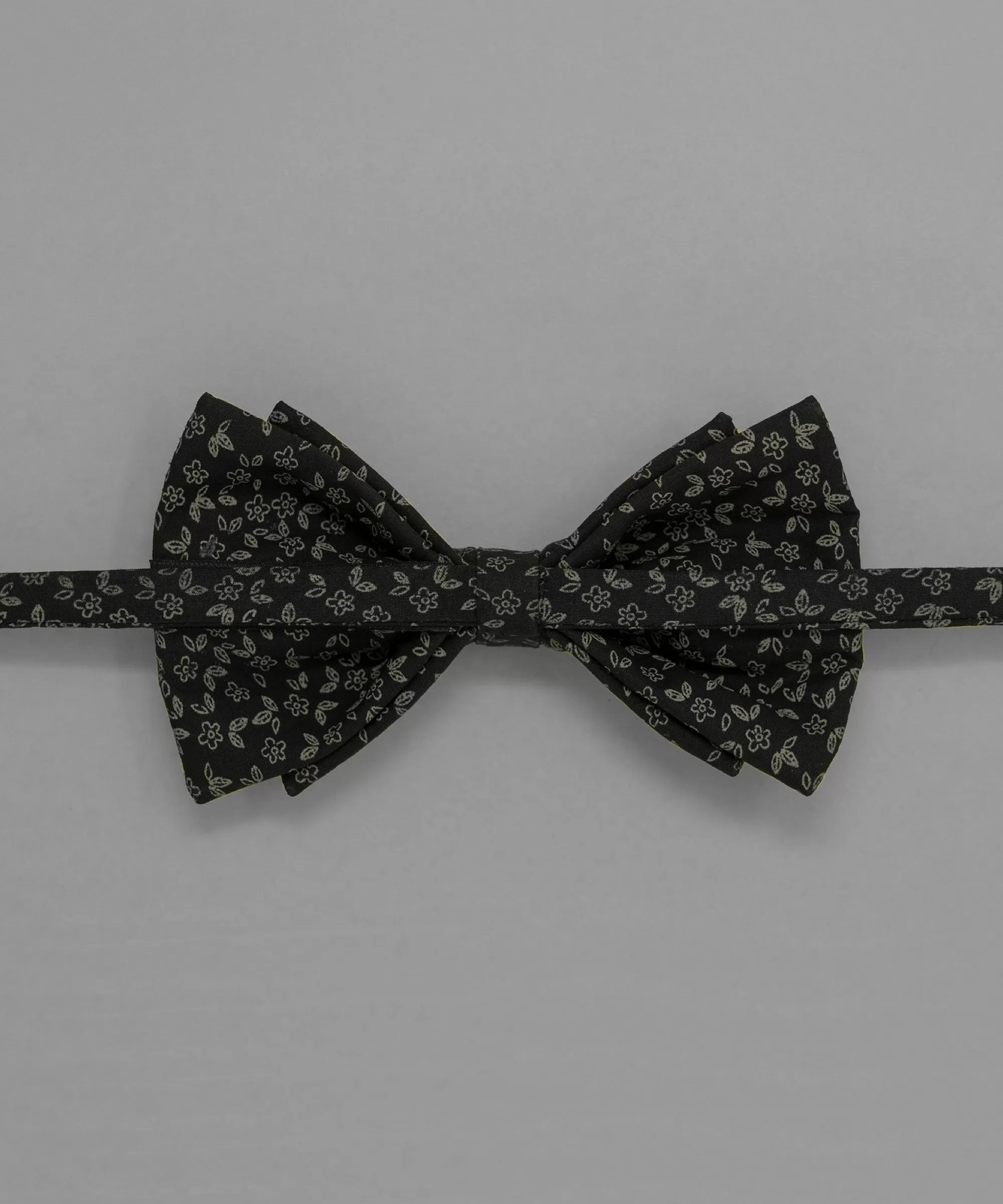 Monochrome Black Floral Bowtie