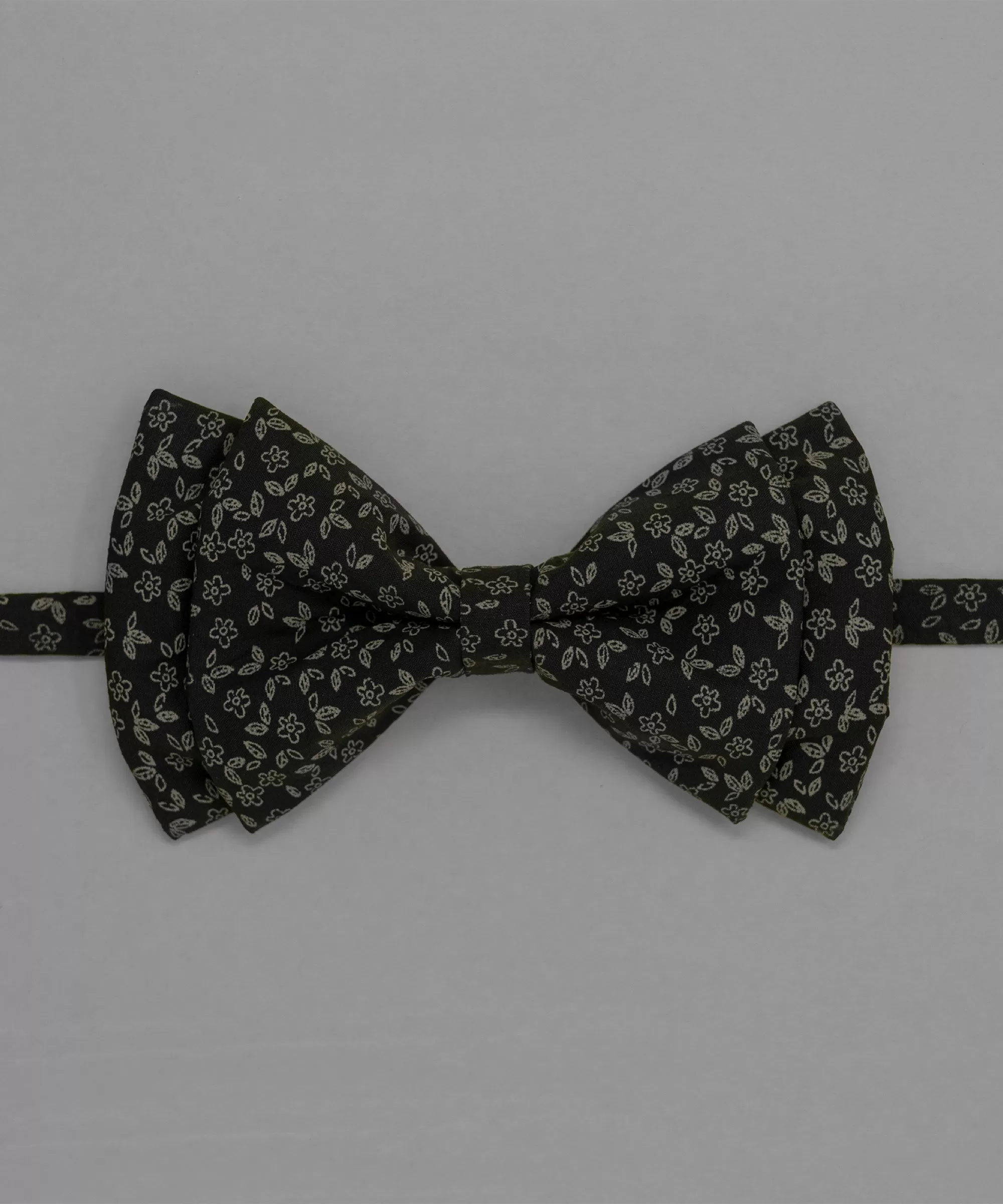 Monochrome Black Floral Bowtie