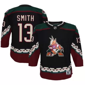 Nathan Smith Arizona Coyotes Youth 2021/22 Home Premier Jersey - Black