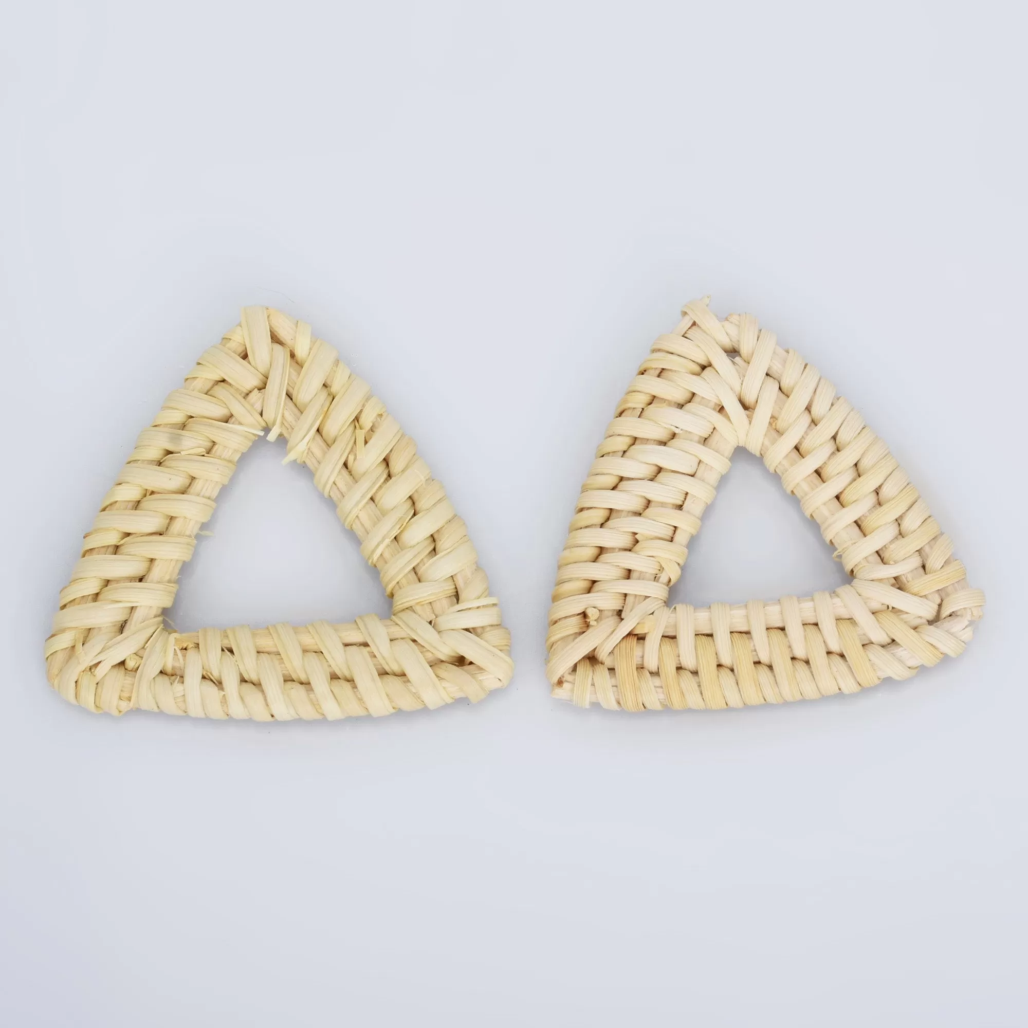 Natural Rattan Wood Earring Hoops Geometric shape Wooden Charms Handwoven diy Wooden Straw Earring 2pcs 102828