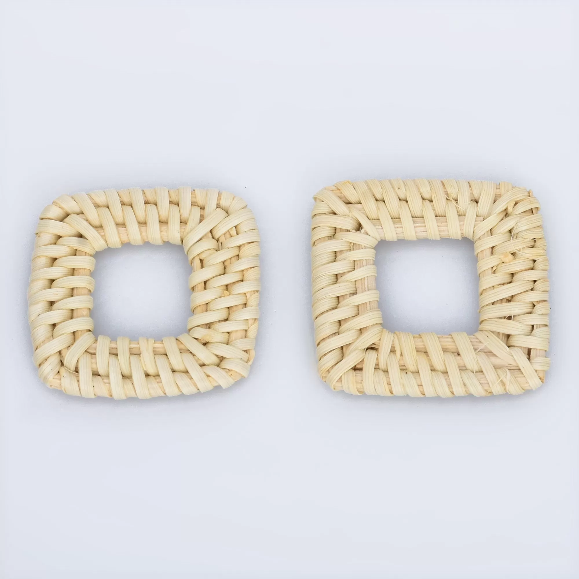 Natural Rattan Wood Earring Hoops Geometric shape Wooden Charms Handwoven diy Wooden Straw Earring 2pcs 102828