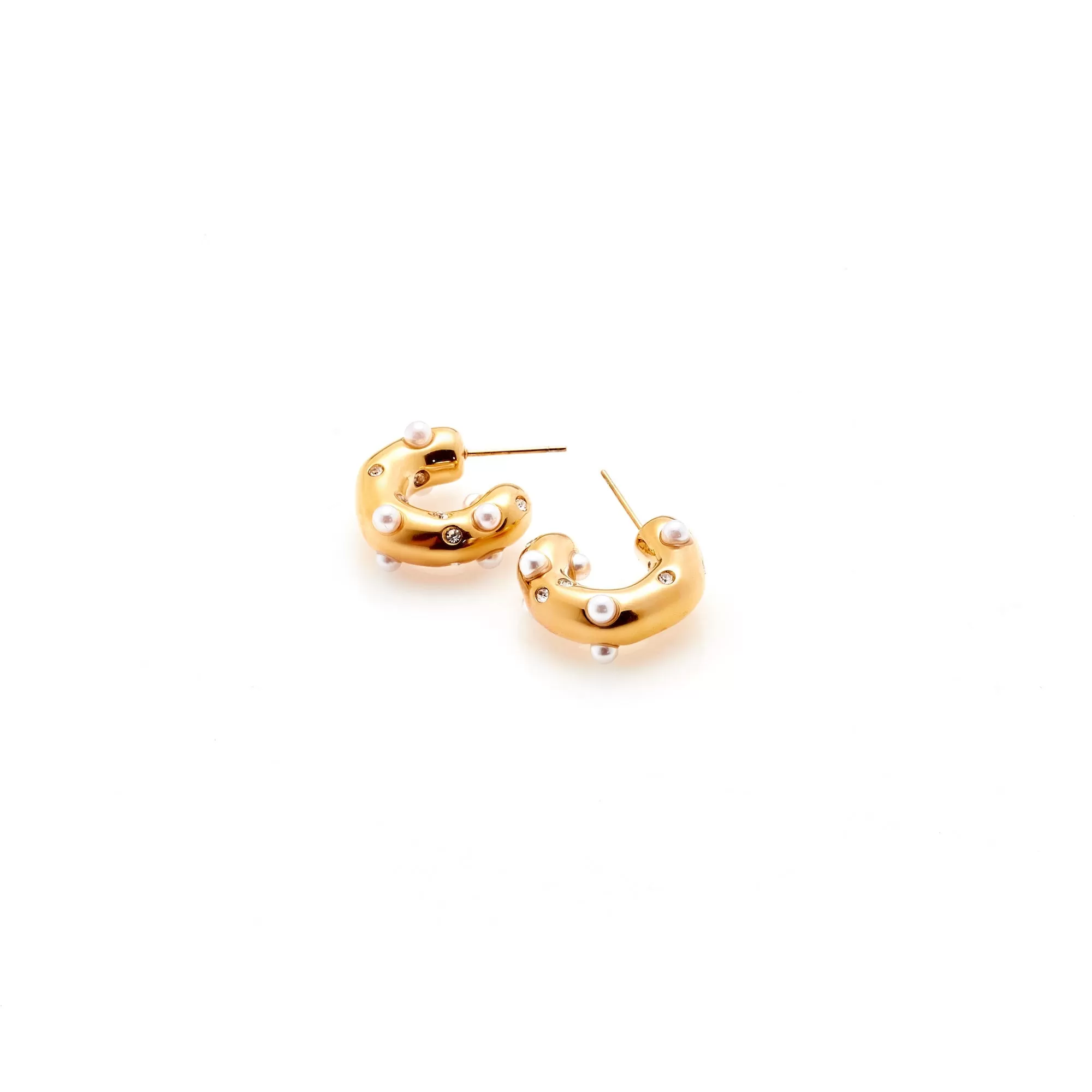 Palermo / Hoop Earrings / Pearl   Gold