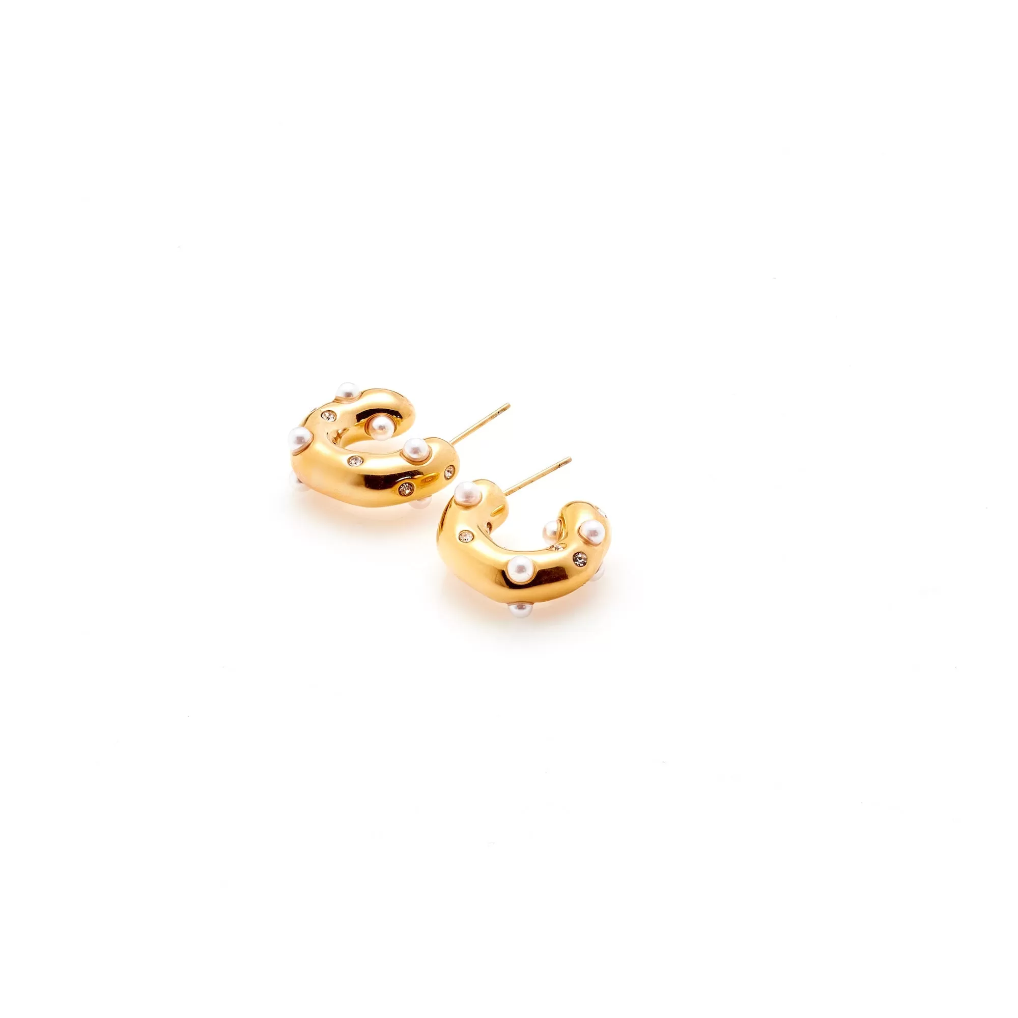 Palermo / Hoop Earrings / Pearl   Gold