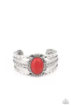 Paparazzi Mojavi Mecca - Red Cuff Bracelet