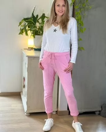 Plain Cotton Joggers - Bubblegum Pink