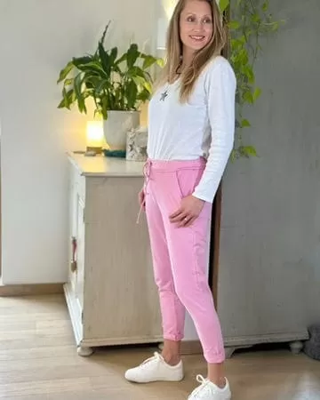 Plain Cotton Joggers - Bubblegum Pink