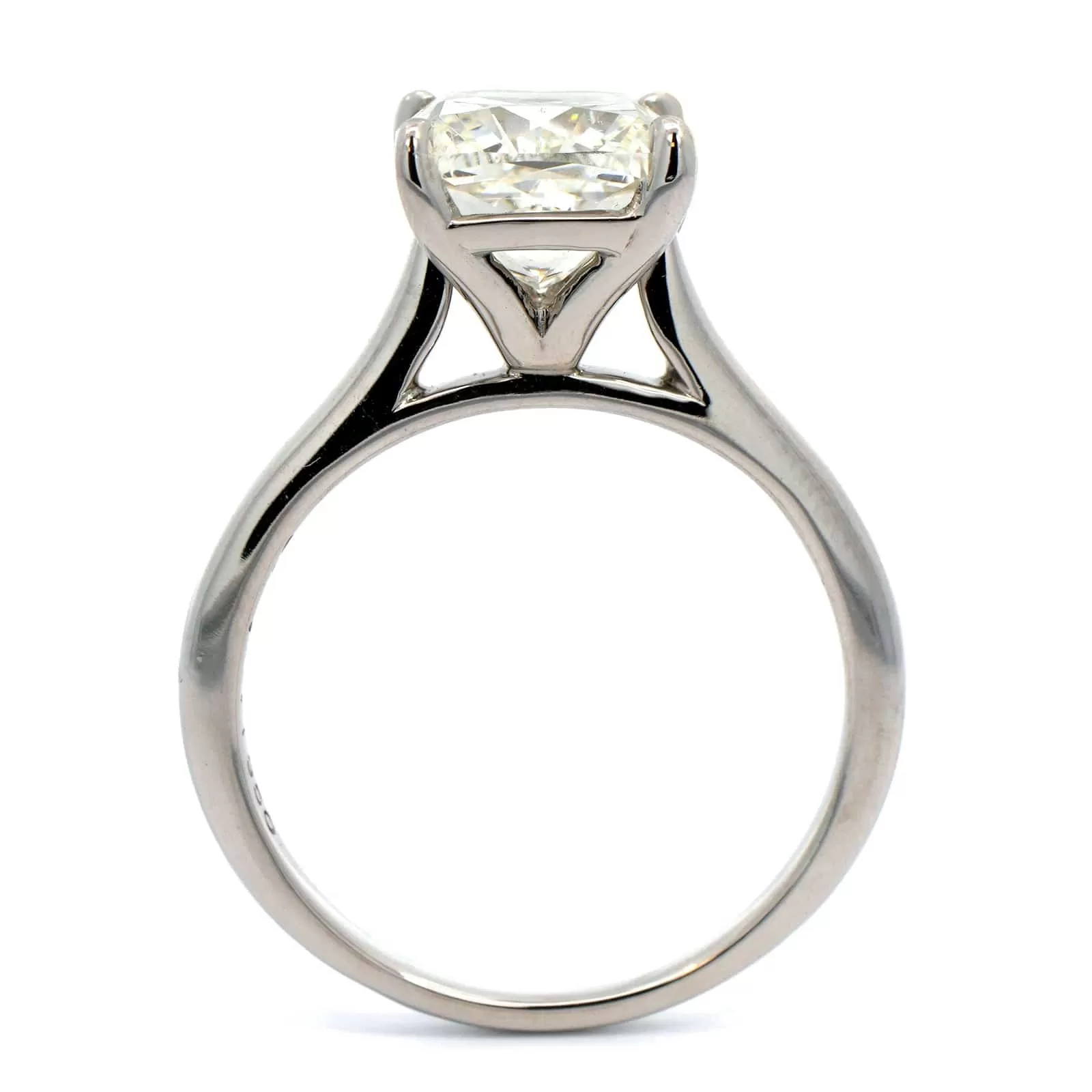 Platinum Cushion Cut Diamond Engagement Ring