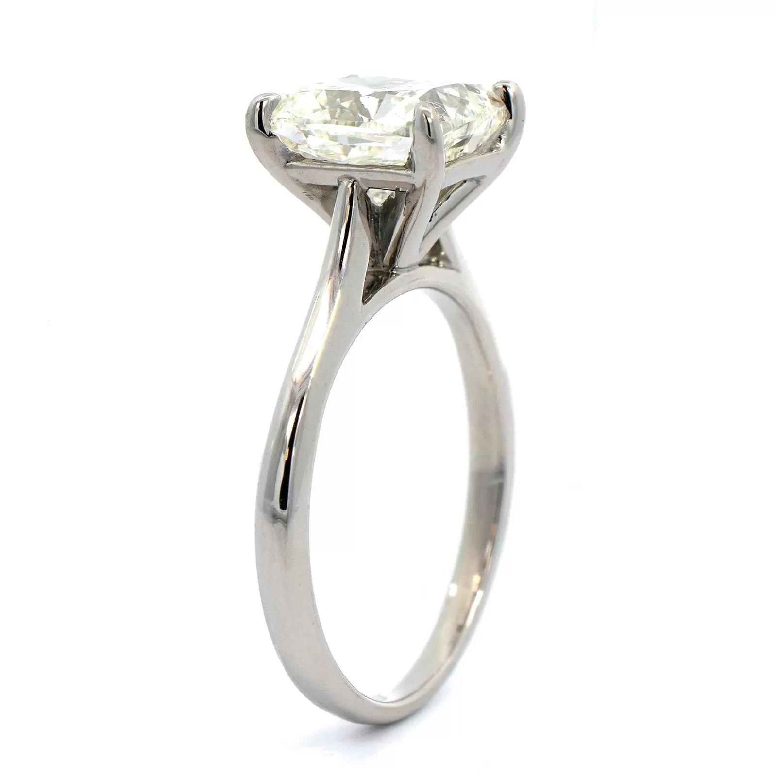 Platinum Cushion Cut Diamond Engagement Ring