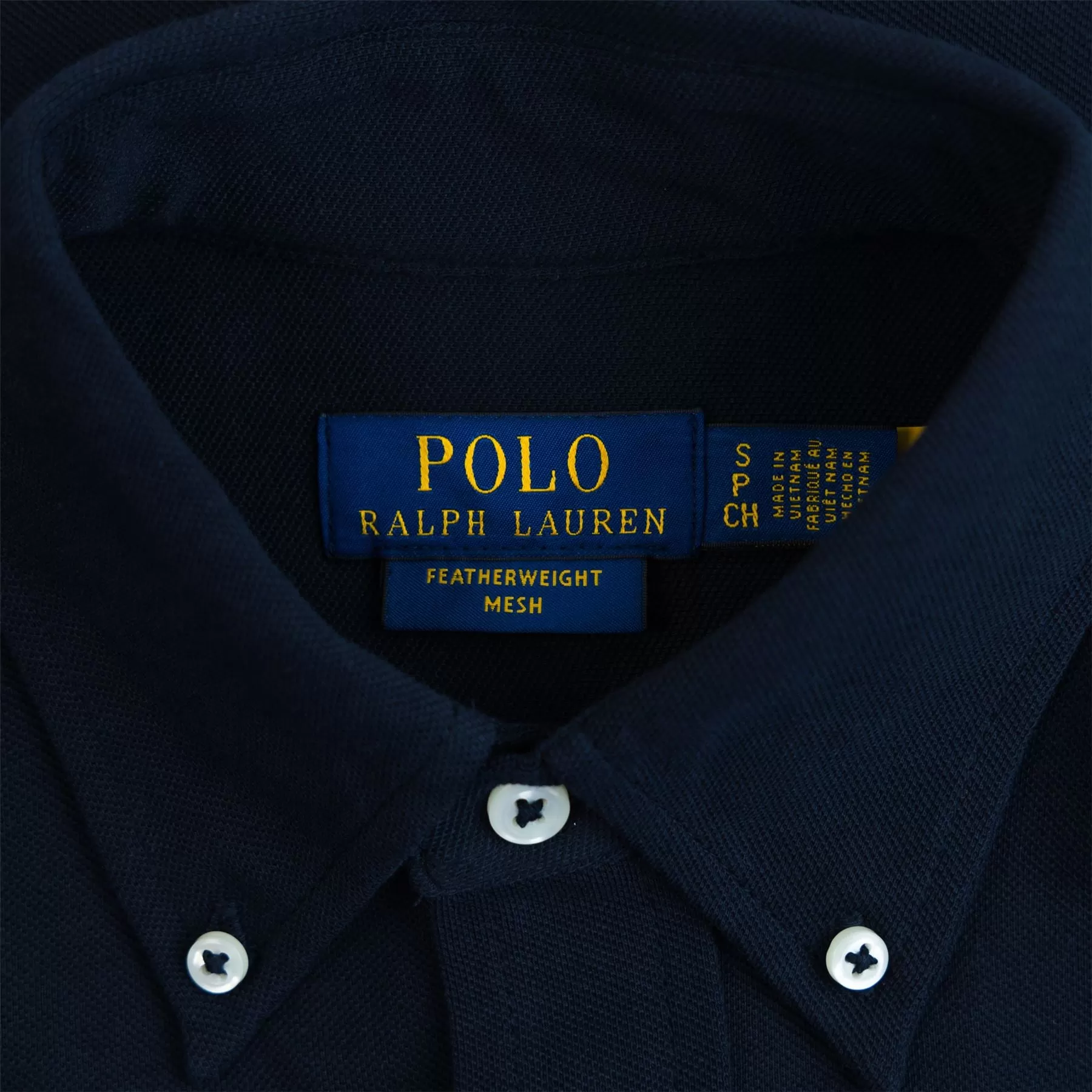 Polo Golf Button Down Cotton Pique Shirt Aviator Navy - SS24