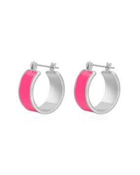 Positano Hoops- Hot Pink- Silver