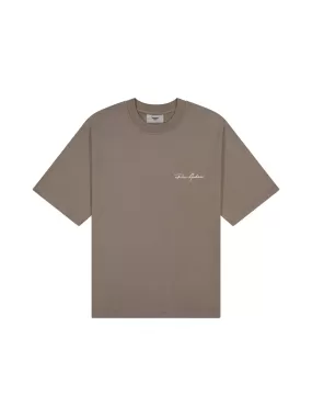 Prior Embroidery Logo Oversized T-shirt Clay Brown