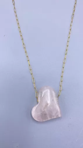 Rose Quartz Heart Necklace