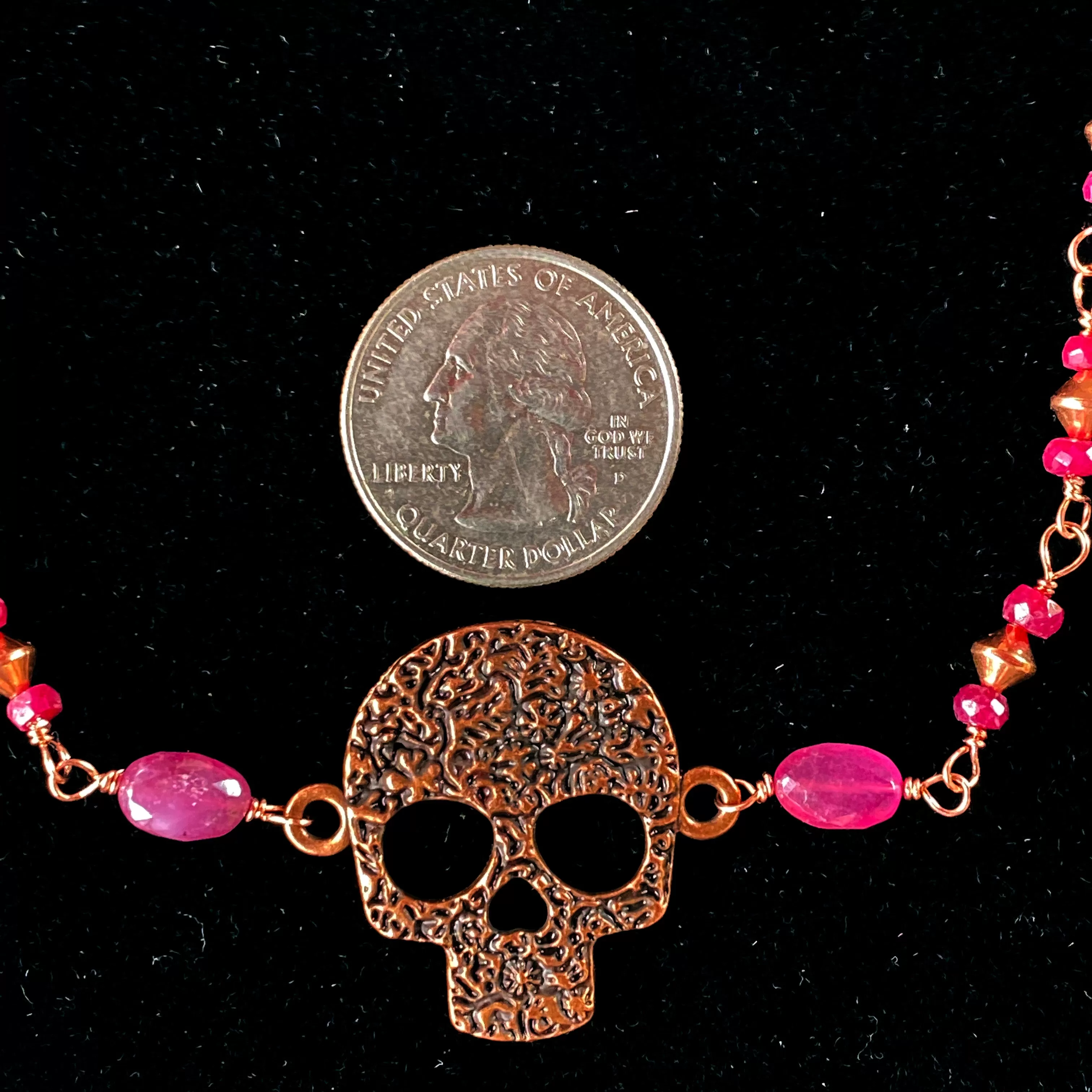 Ruby and Skull Necklace