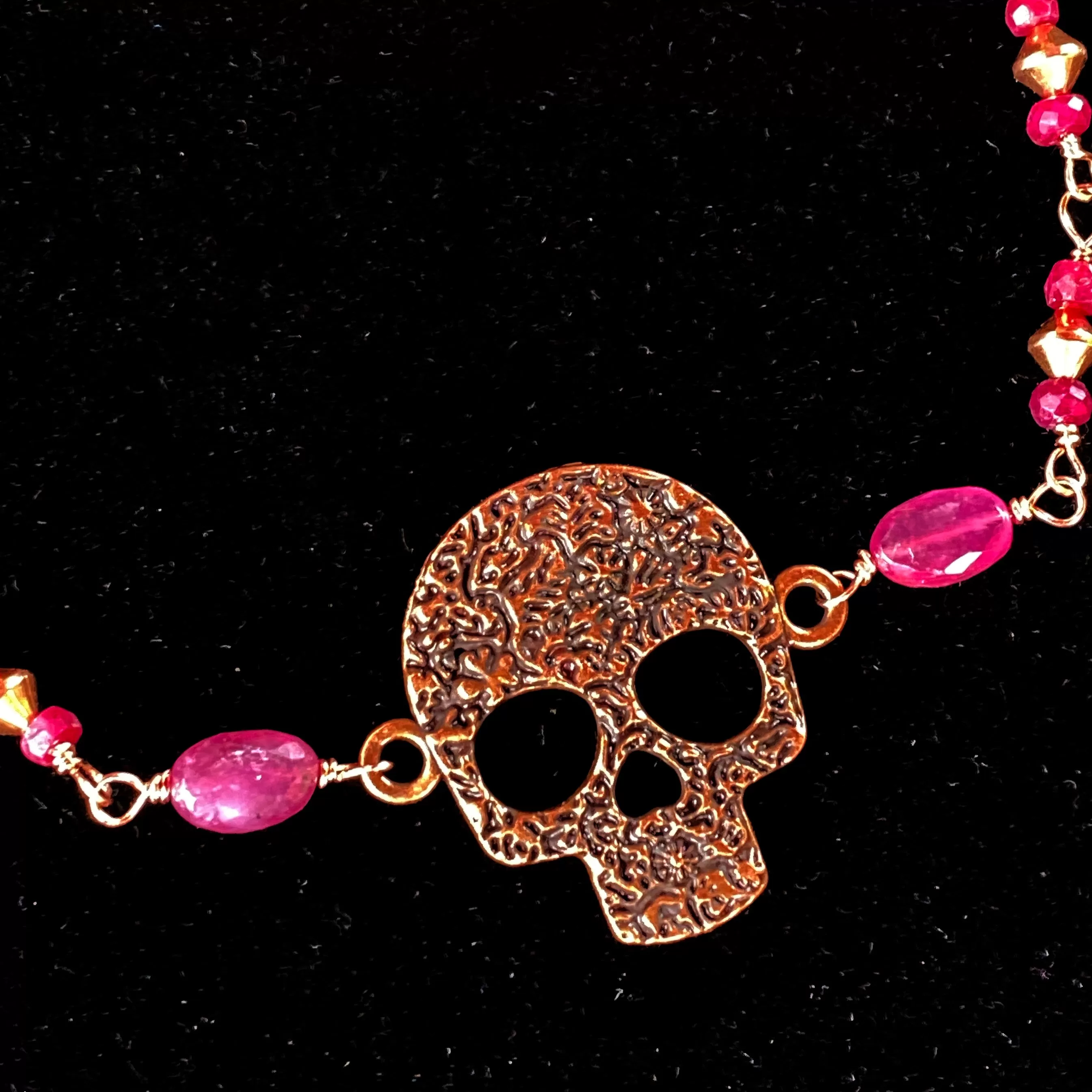 Ruby and Skull Necklace