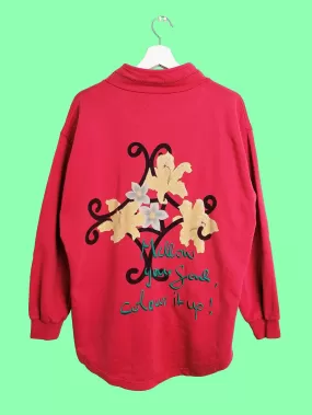 S. OLIVER Oversized Mock Neck Embroidery Sweatshirt