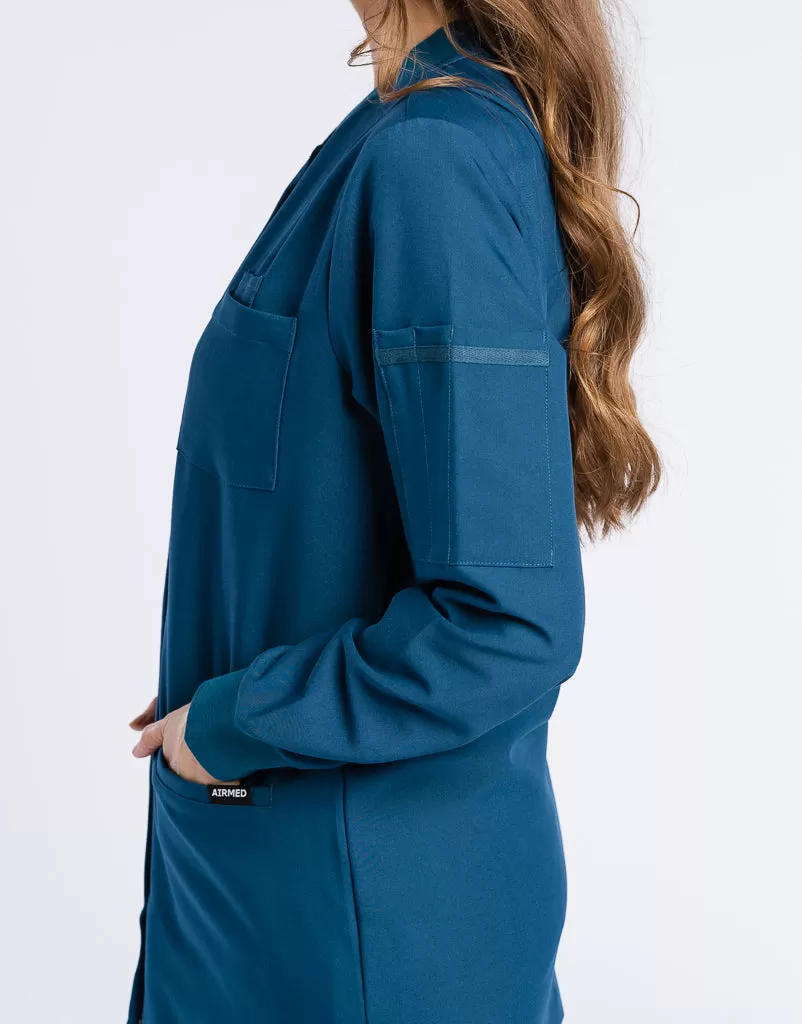 Scrub Jacket Button Up - Gibraltar Blue