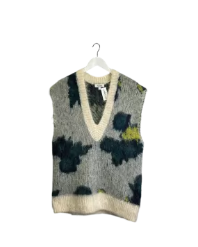 Size M - COS White and Green Abstract Mohair Oversized Vest