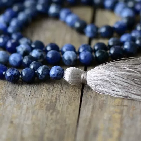 Sodalite Soft Tassel Meditation Necklace