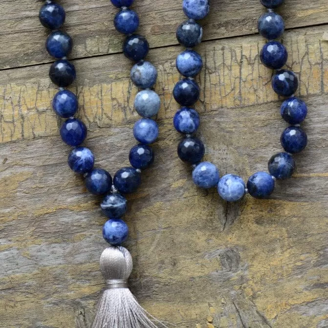 Sodalite Soft Tassel Meditation Necklace