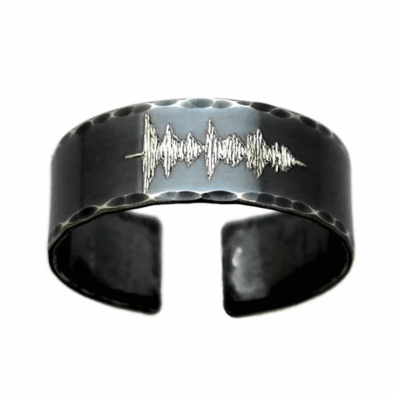 SoundWave Custom Engraved Black Ring