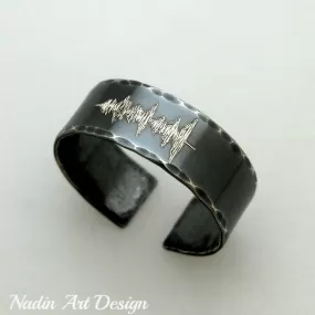 SoundWave Custom Engraved Black Ring