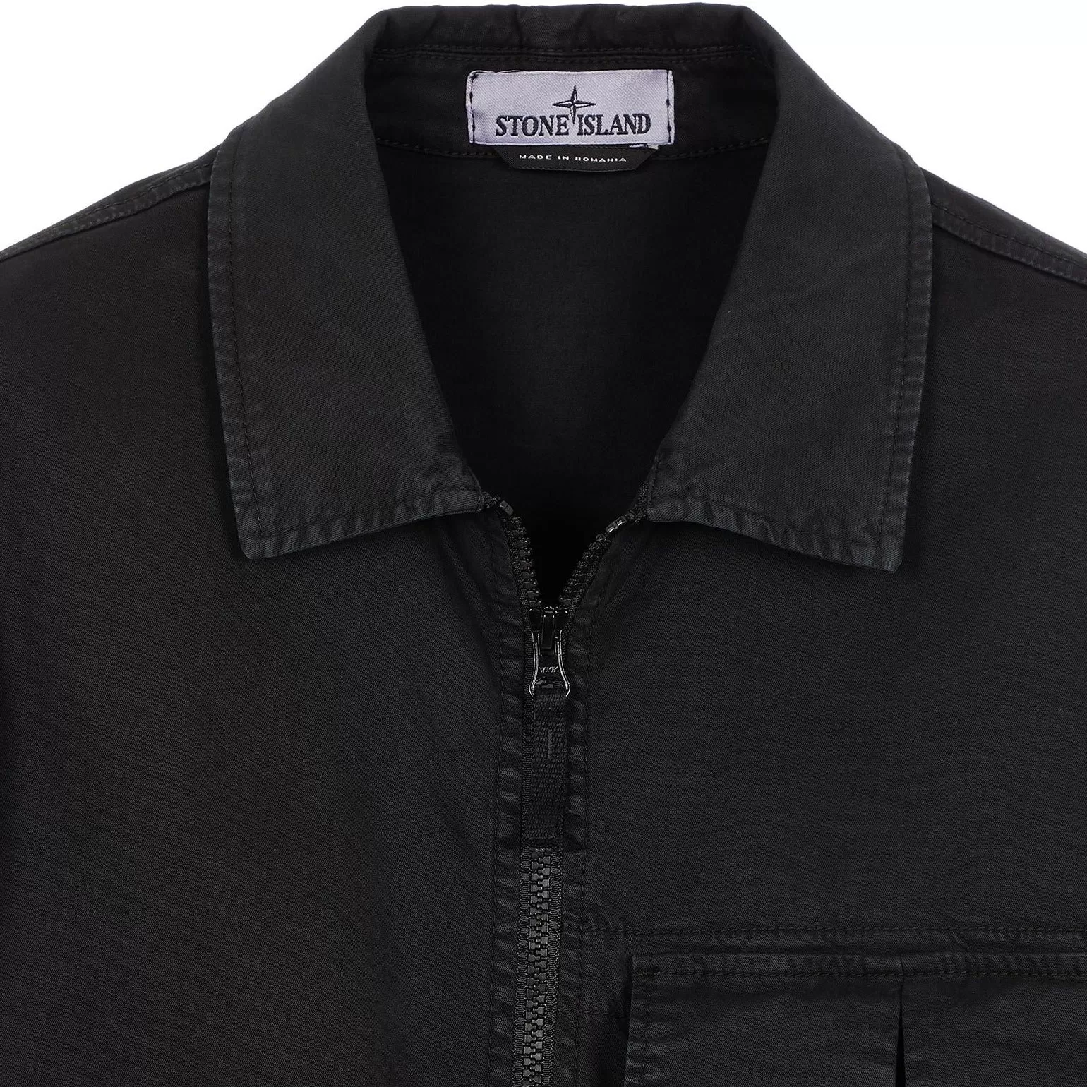 Stone Island Organic Cotton Overshirt Black