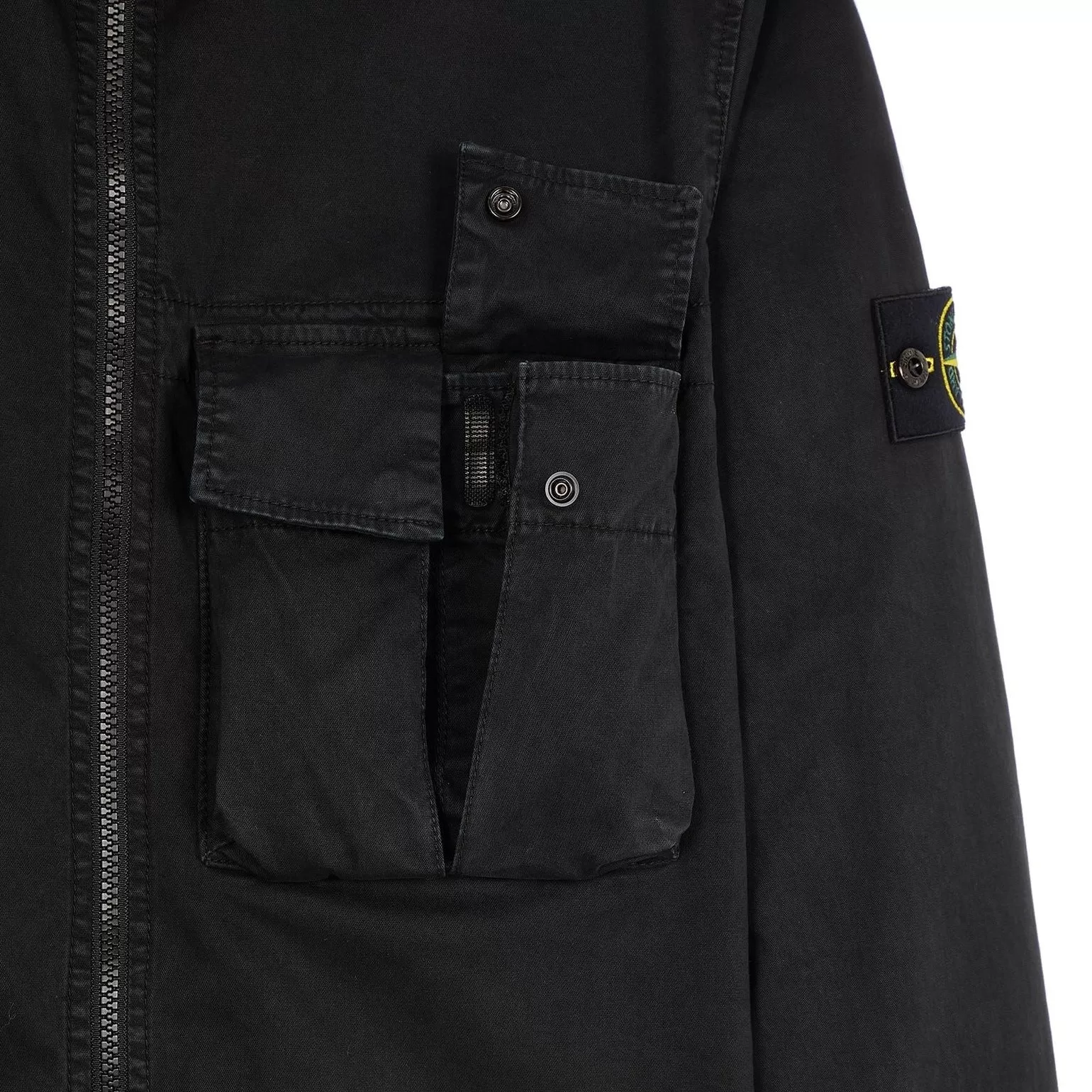 Stone Island Organic Cotton Overshirt Black