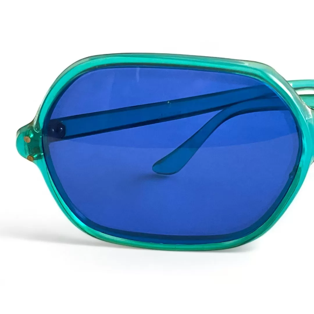 Teal Frames Blue Lens Sunnies