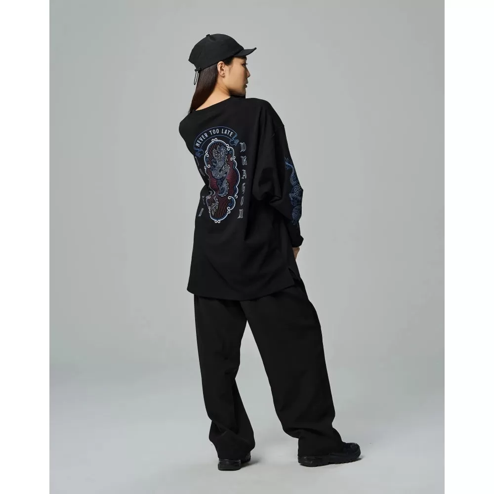 TEAMJOINED JOINED CNY24 DRAGON EXTRA OVERSIZED LONG SLEEVES-BLACK