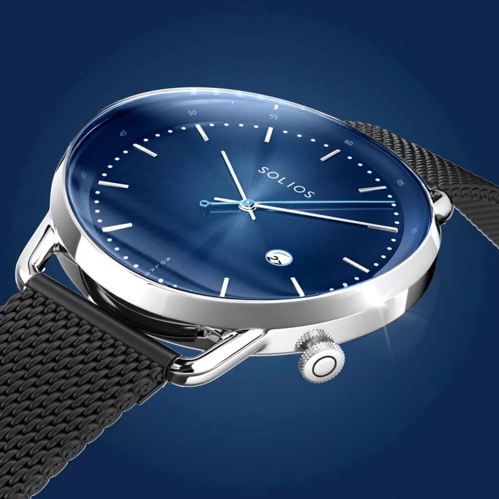 The Solar Curve | Blue Dial - Silver Case