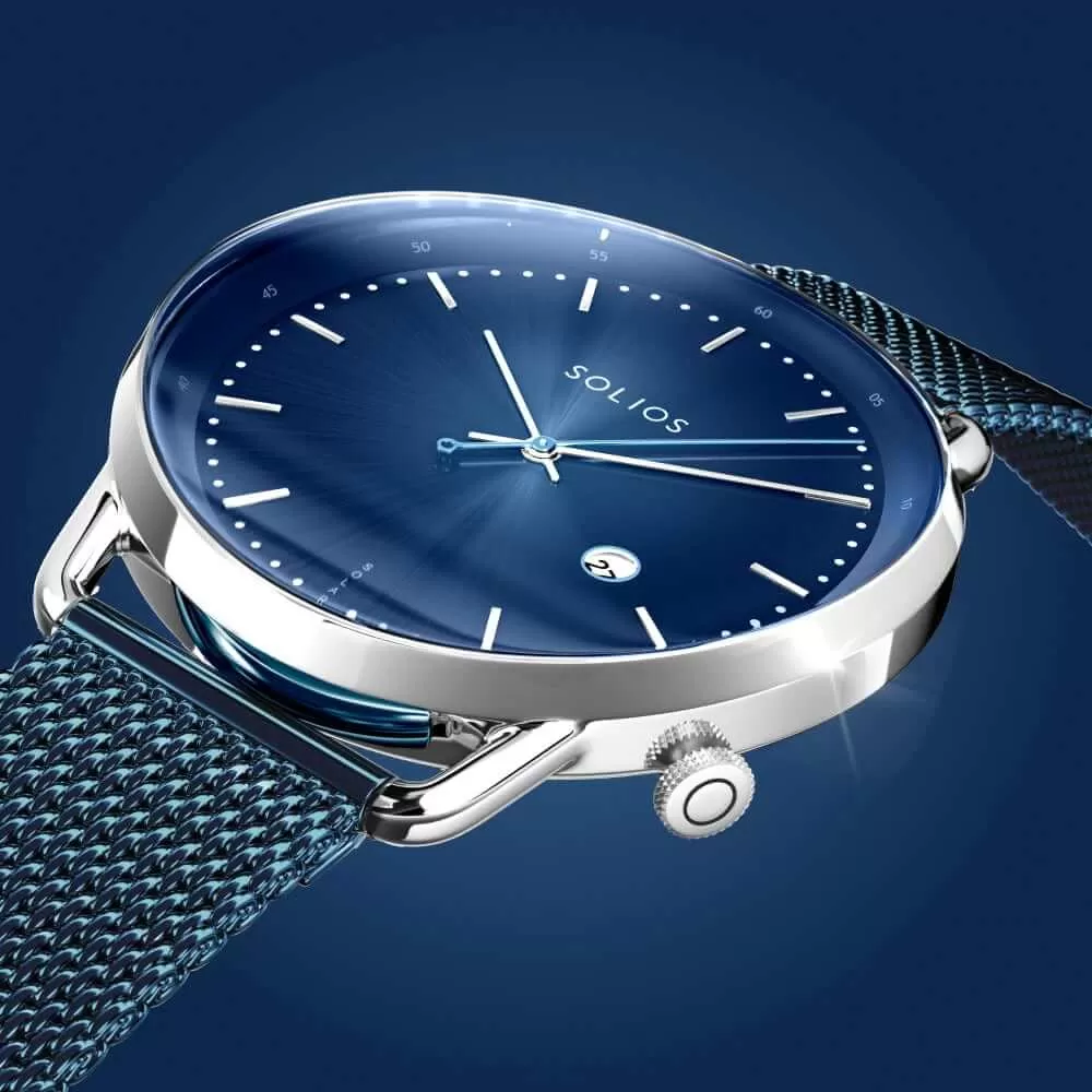 The Solar Curve | Blue Dial - Silver Case