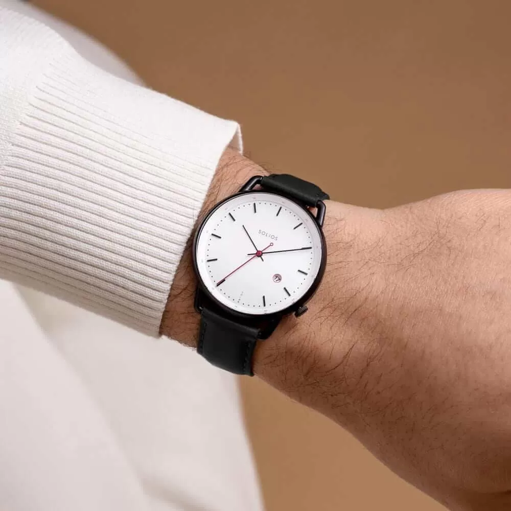 The Solar Curve | White Dial - Black Case